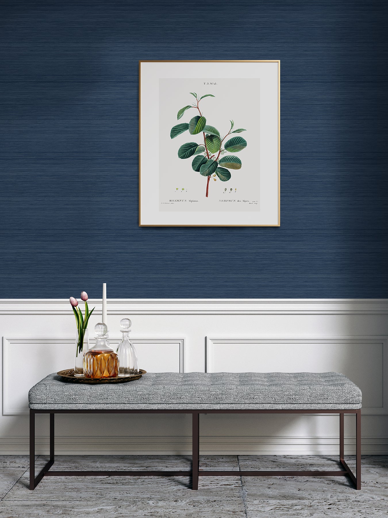Crossweave String Peel and Stick Wallpaper in a room setting