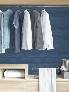 Crossweave String Peel and Stick Wallpaper in a room setting