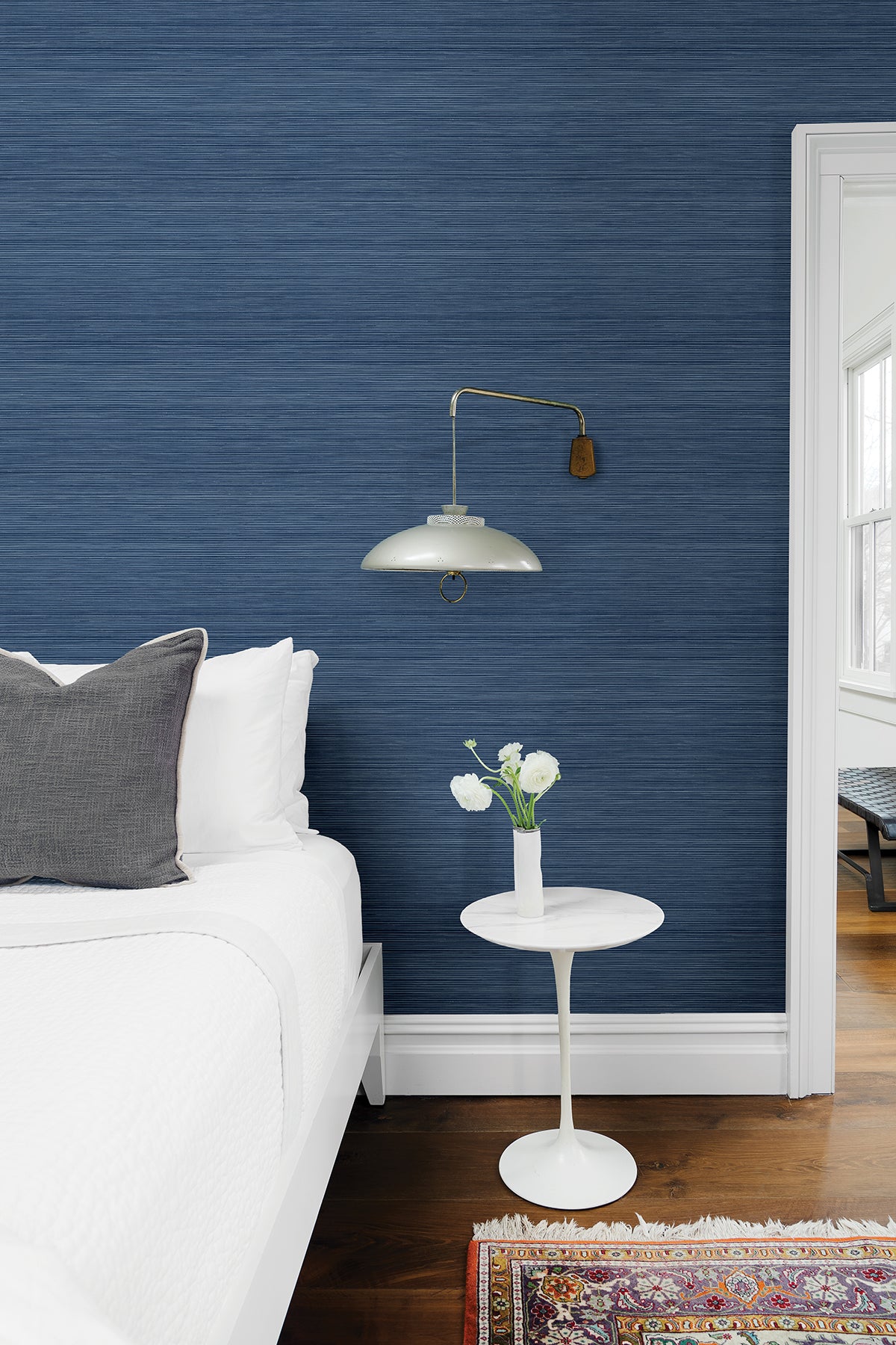 Crossweave String Peel and Stick Wallpaper in a room setting