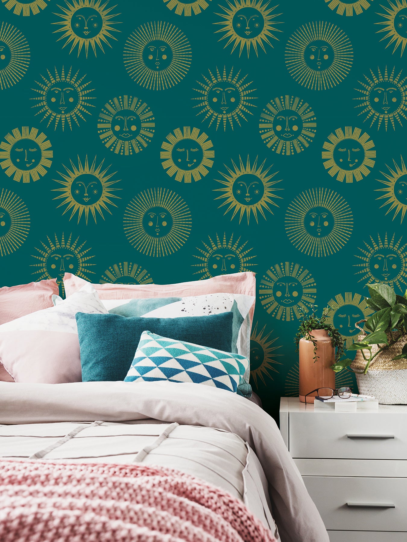 Konark Peel and Stick Wallpaper in a room setting