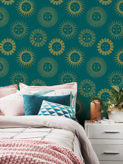 Konark Peel and Stick Wallpaper in a room setting