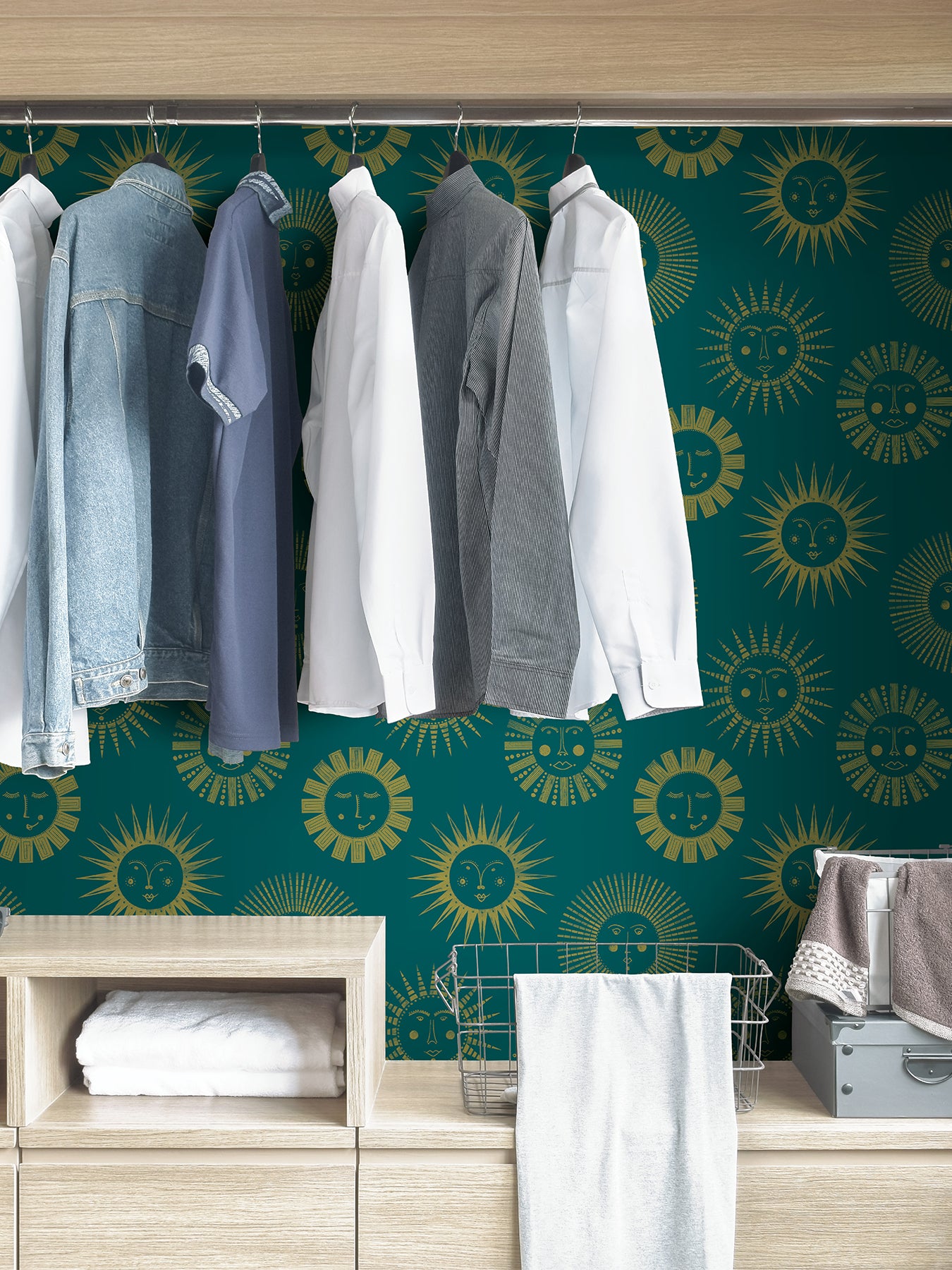Konark Peel and Stick Wallpaper in a room setting