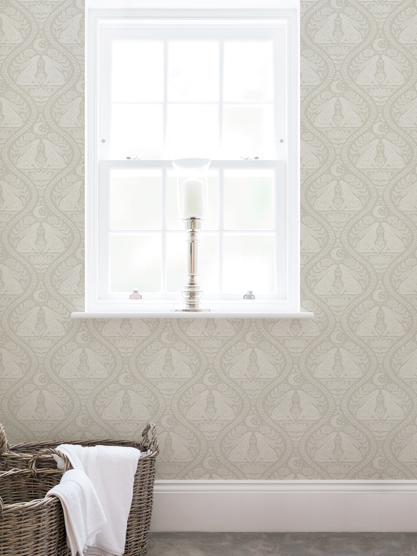 Moon Rabbit P&S Wallpaper in a room setting