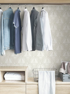Moon Rabbit P&S Wallpaper in a room setting