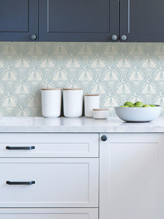 Moon Rabbit Peel and Stick Wallpaper in a room setting