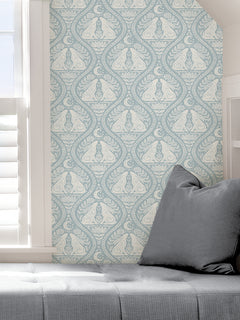 Moon Rabbit Peel and Stick Wallpaper in a room setting
