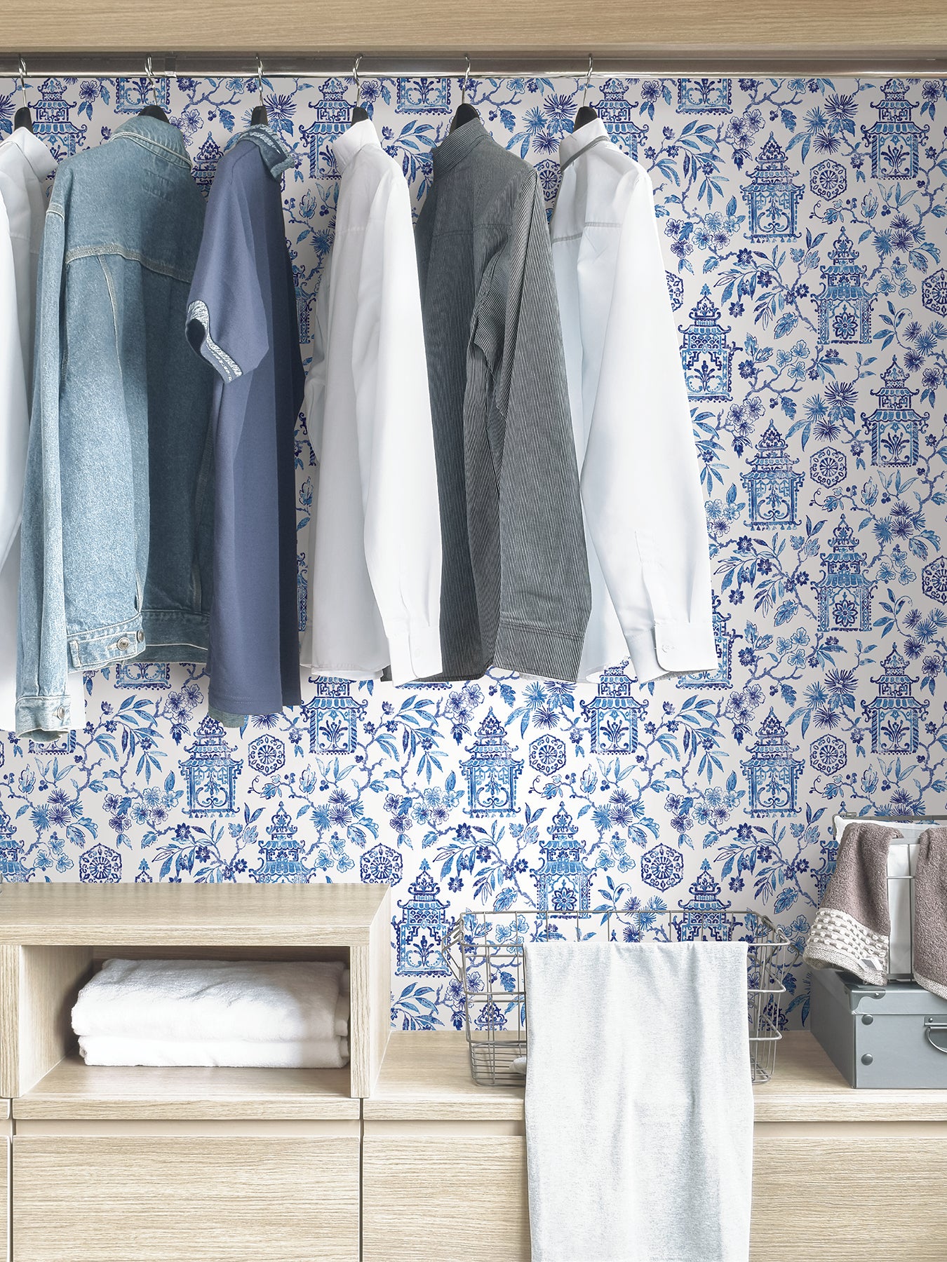 Danson Peel and Stick Wallpaper in a room setting