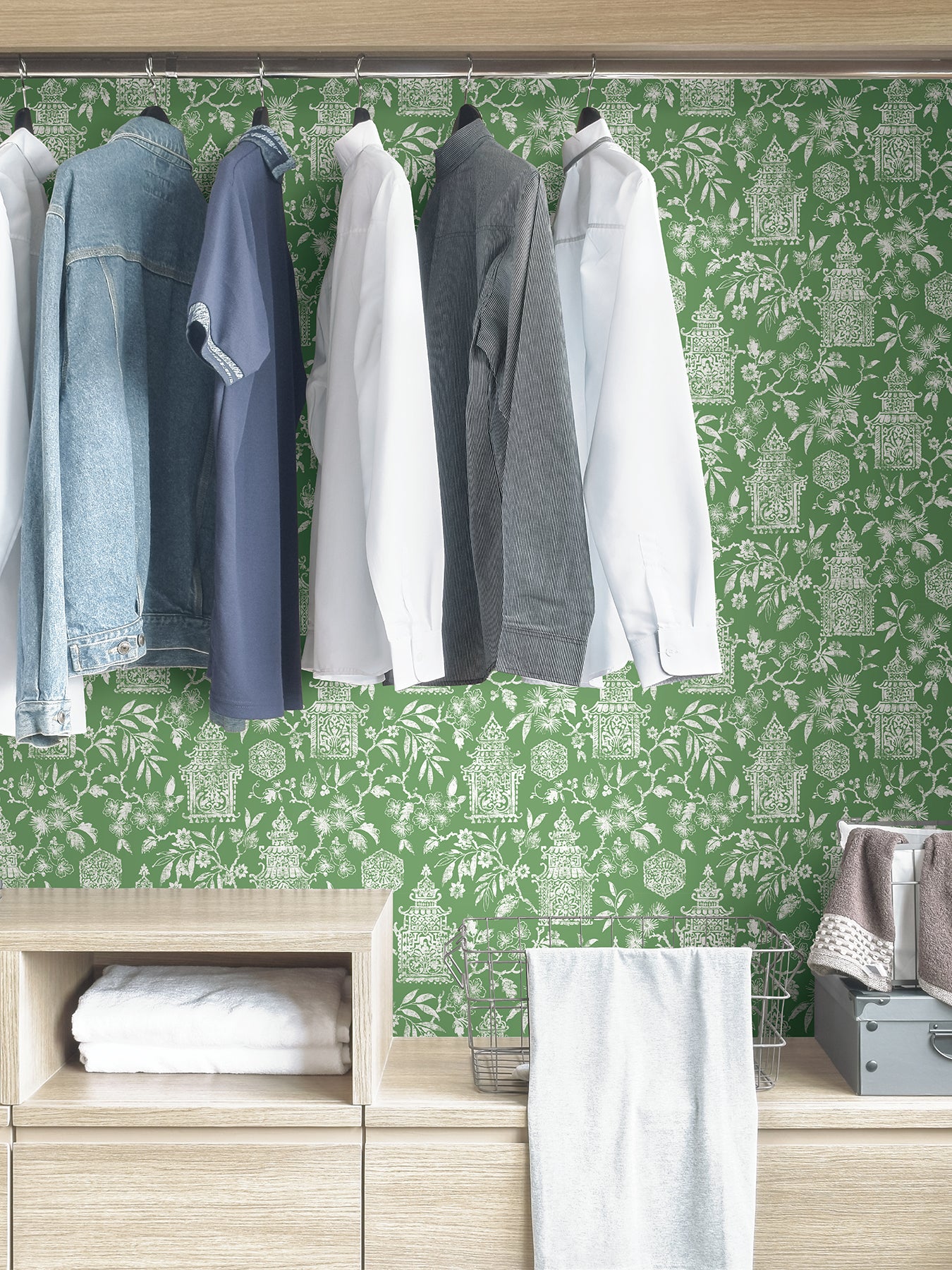 Danson Peel and Stick Wallpaper in a room setting