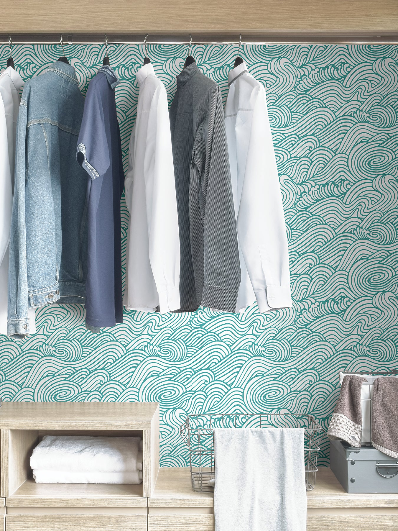 Saybrook Peel and Stick Wallpaper in a room setting