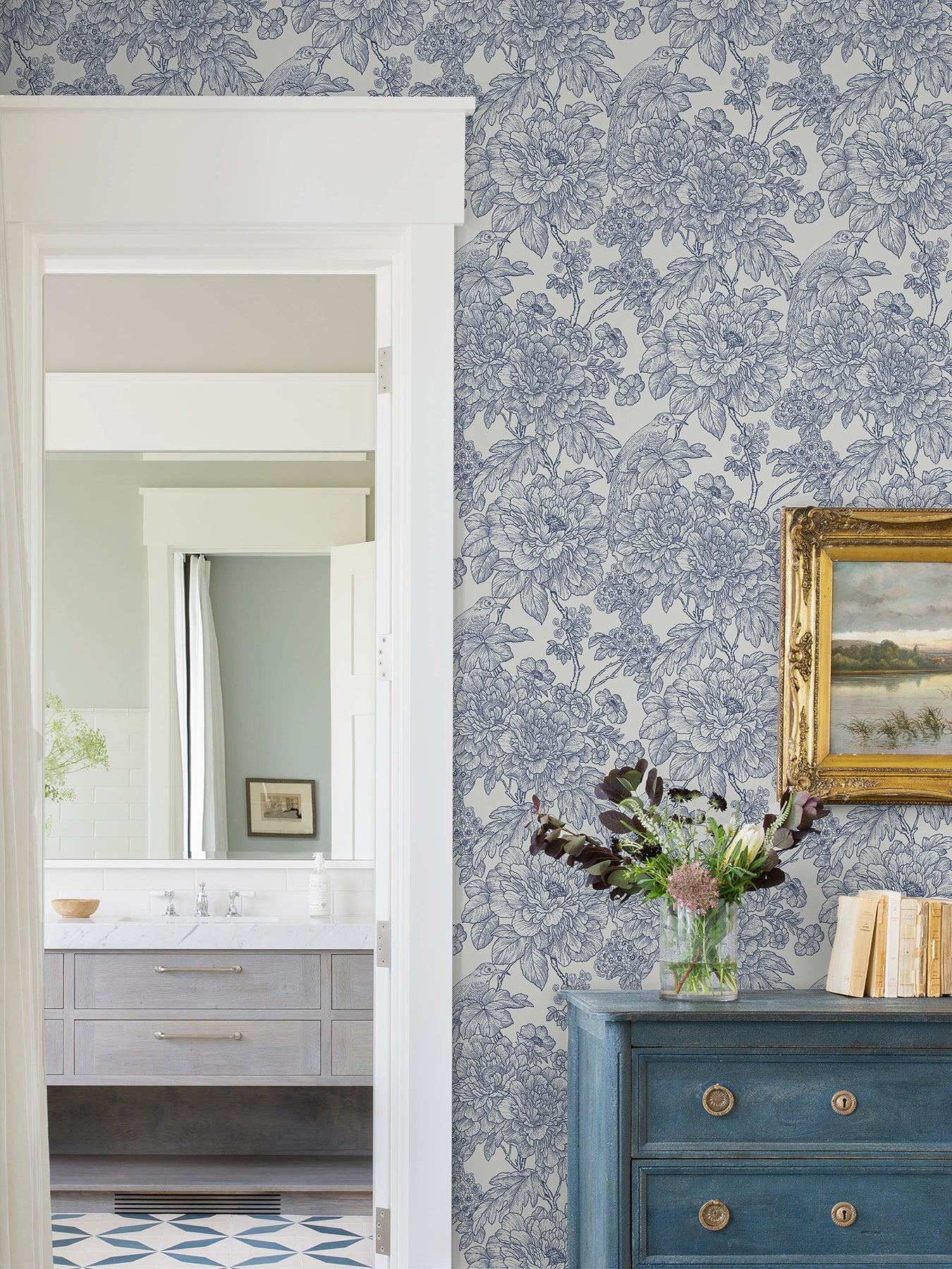 Sudbury Peel and Stick Wallpaper in a room setting