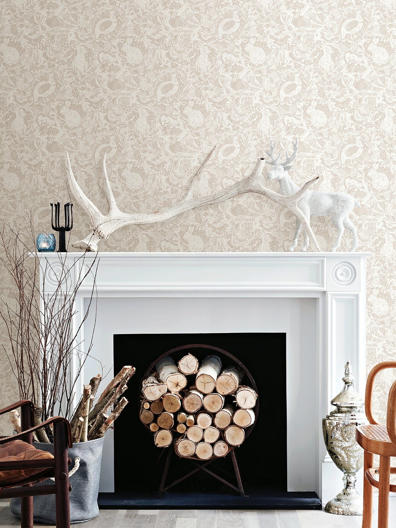 Terrene P&S Wallpaper in a room setting