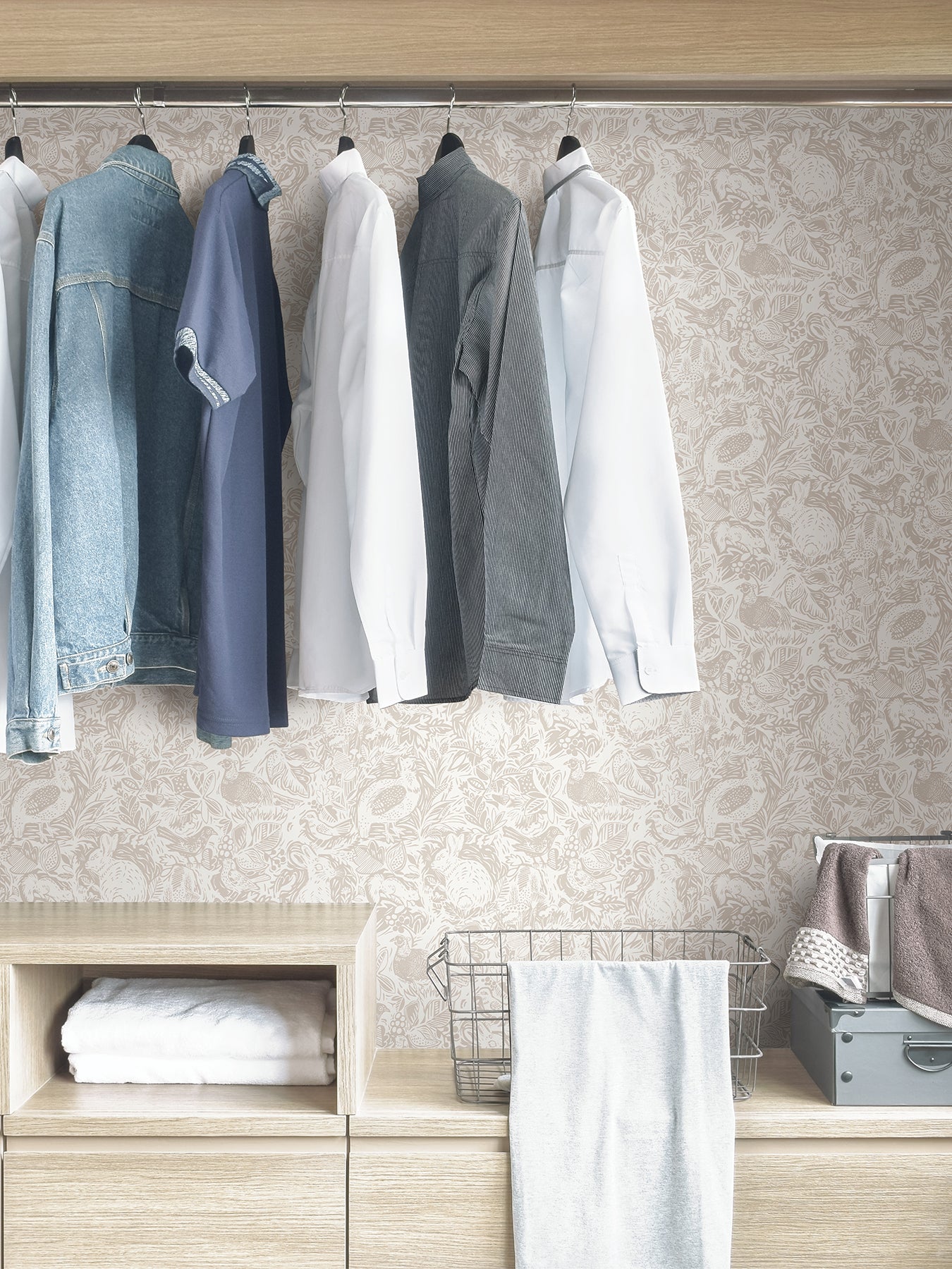 Terrene P&S Wallpaper in a room setting