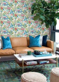 Naupaka P&S Wallpaper in a room setting