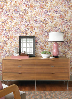 Naupaka P&S Wallpaper in a room setting