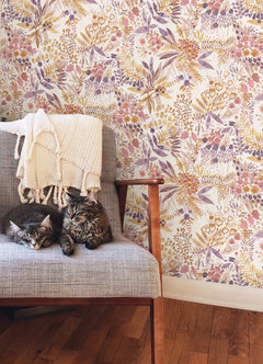 Naupaka P&S Wallpaper in a room setting