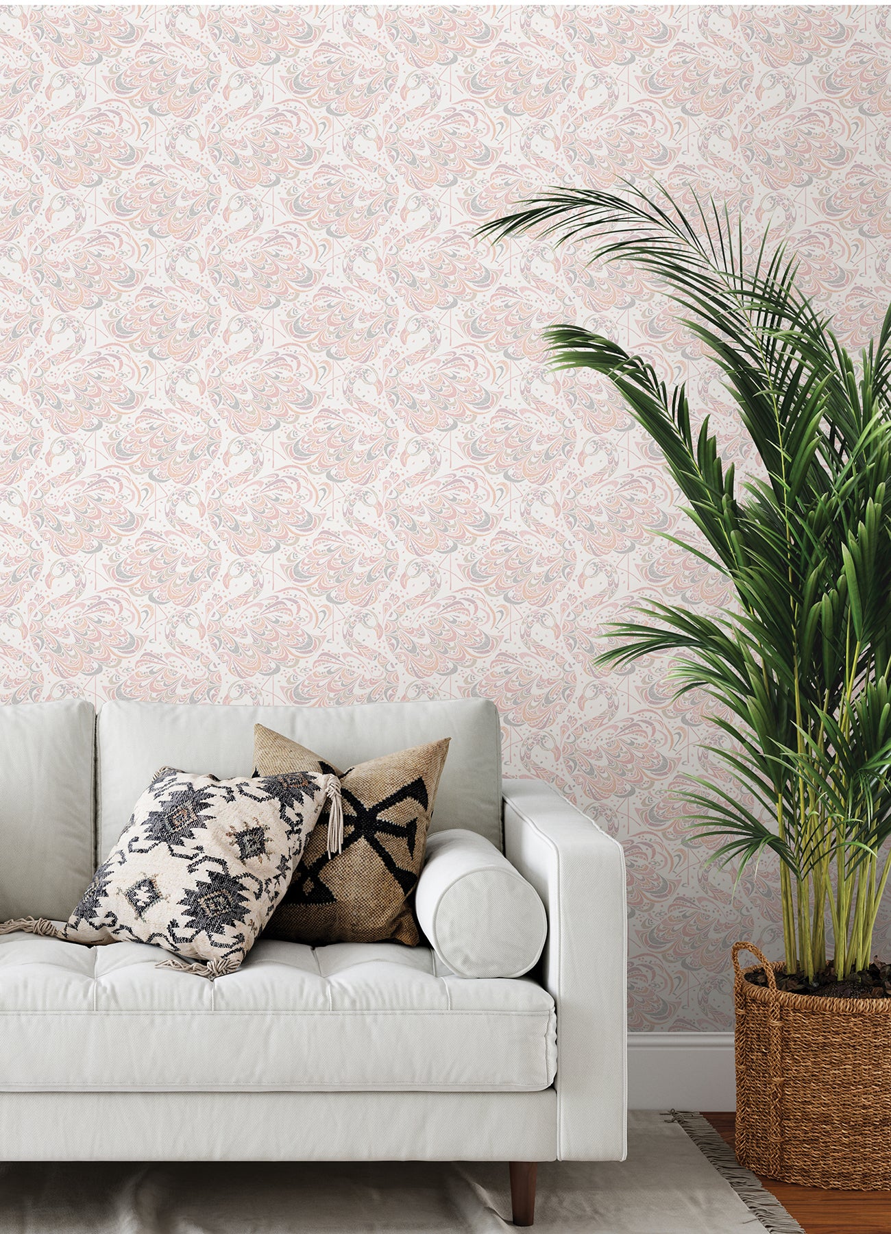 Flamingo Peel and Stick Wallpaper in a room setting