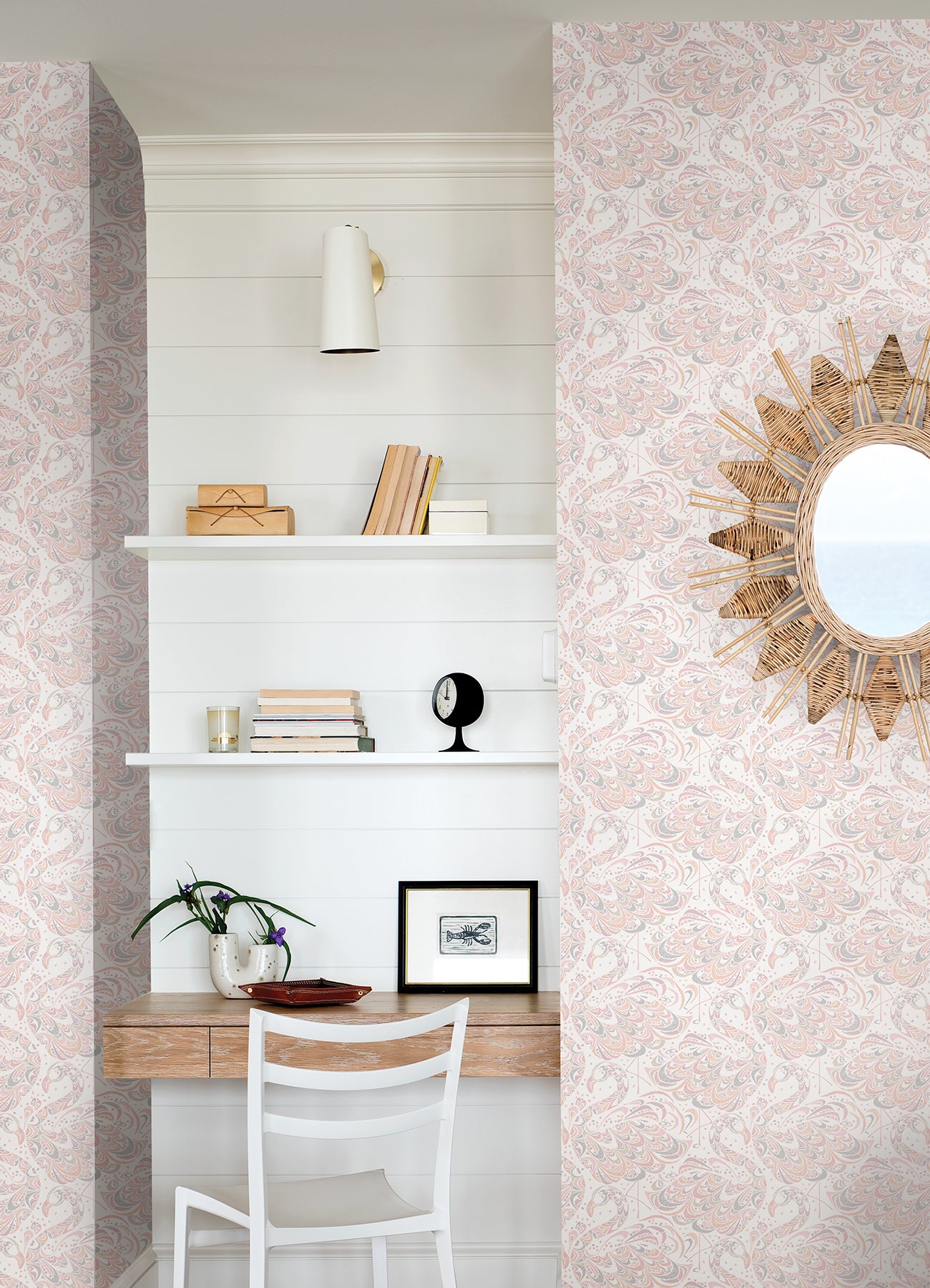 Flamingo Peel and Stick Wallpaper in a room setting