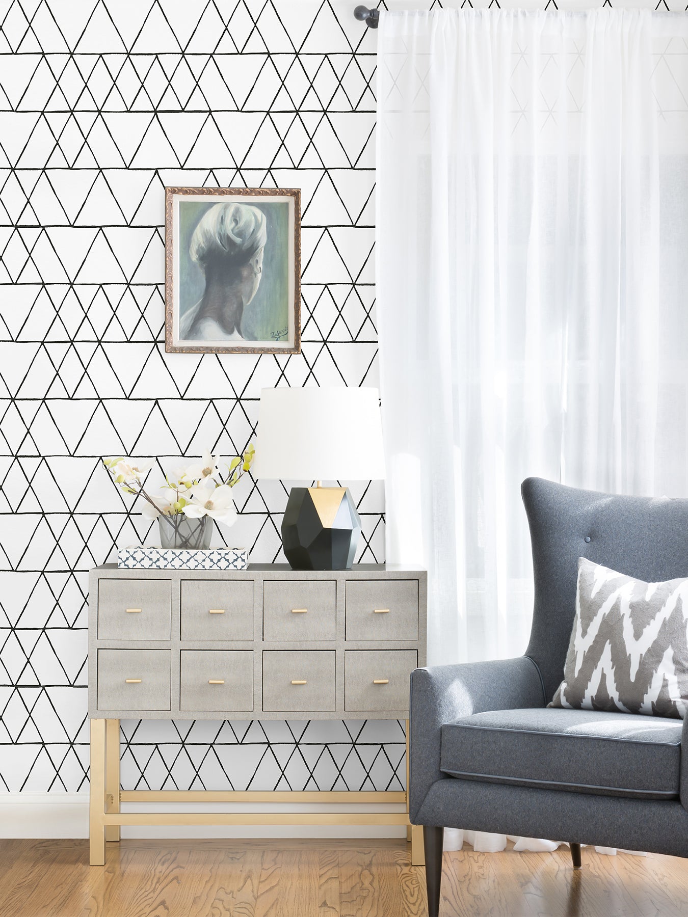 Harris P&S Wallpaper in a room setting