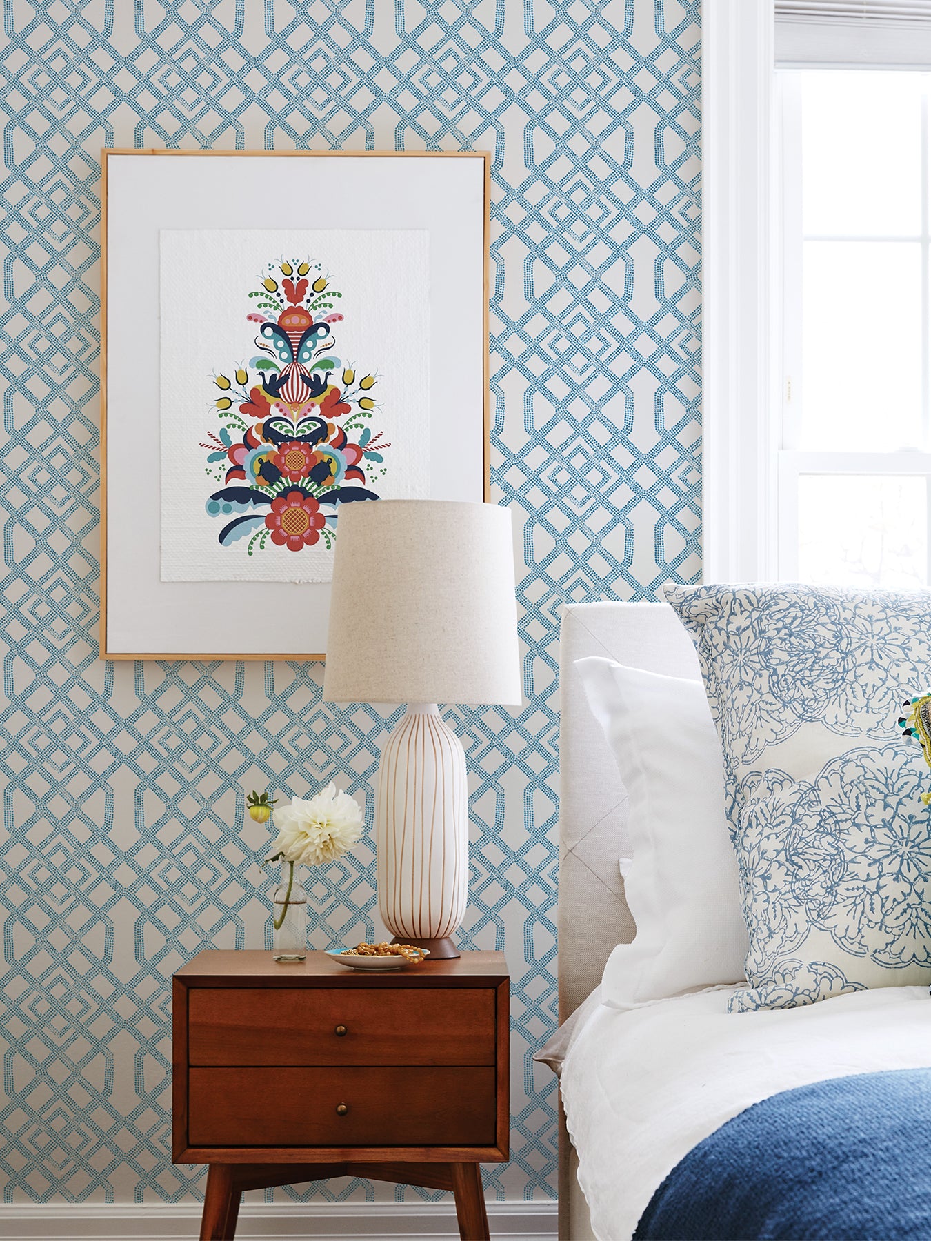 Tanner Peel and Stick Wallpaper in a room setting