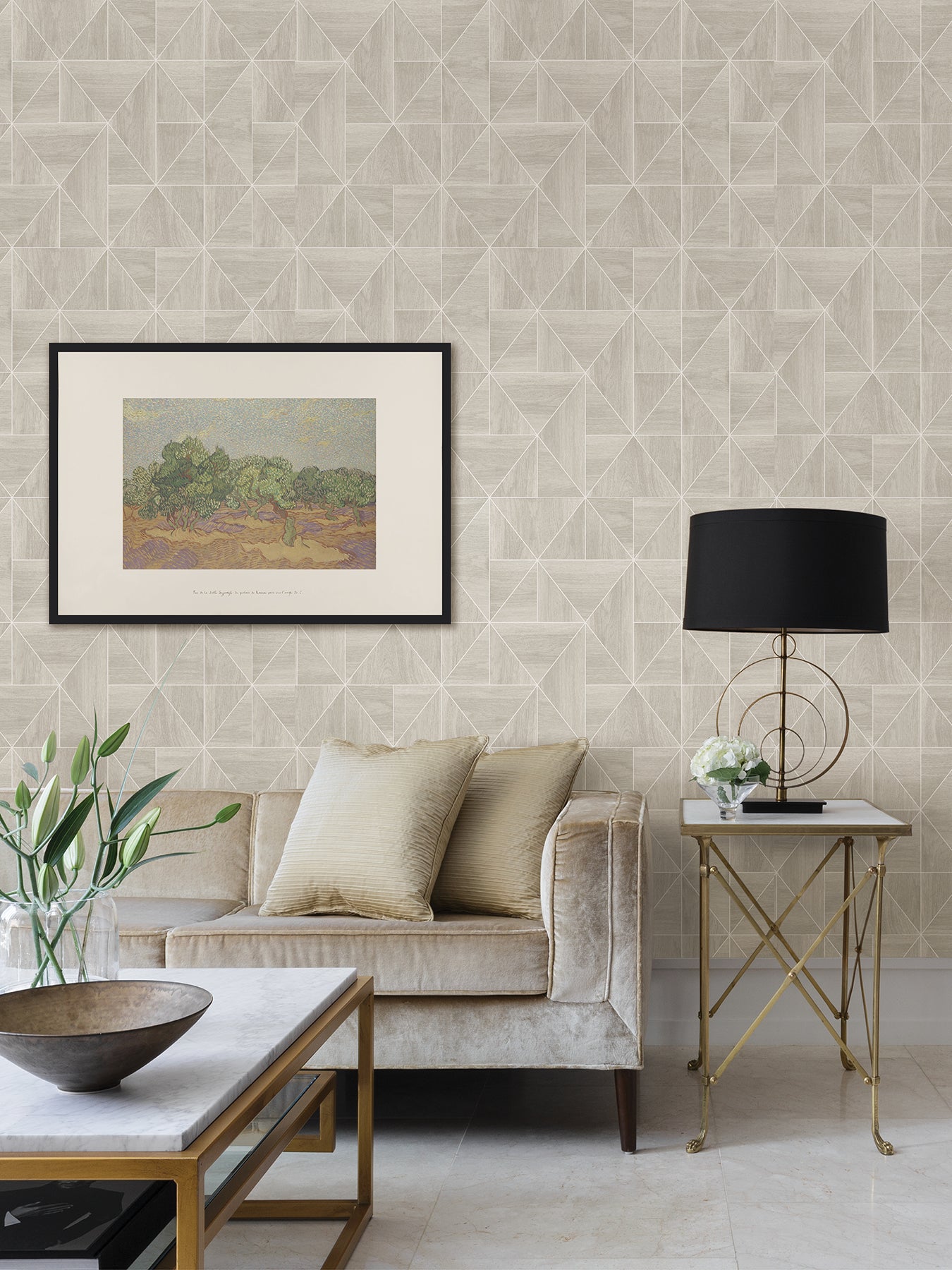 Lazlo Peel and Stick Wallpaper in a room setting