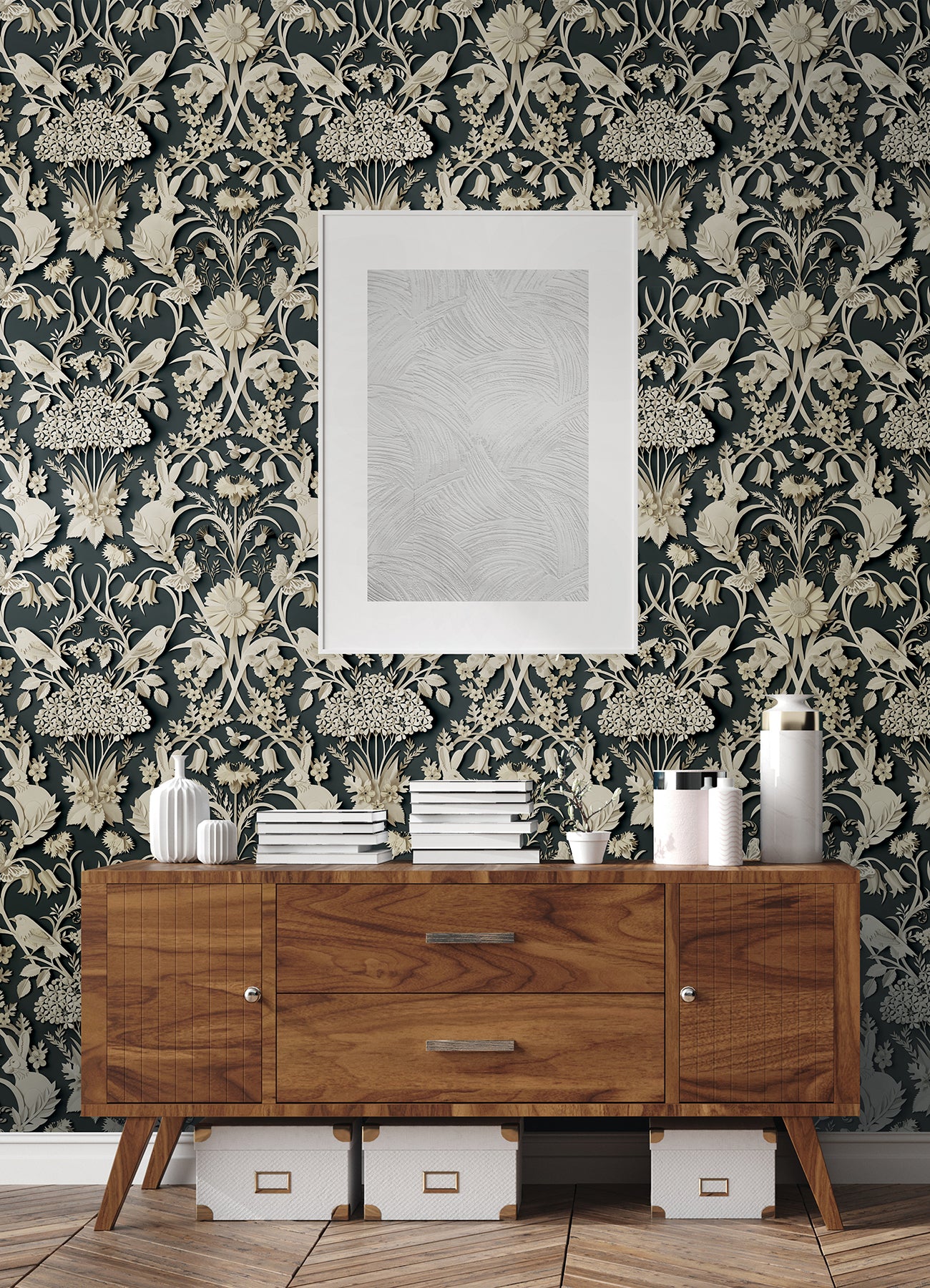 Eloise Peel and Stick Wallpaper in a room setting