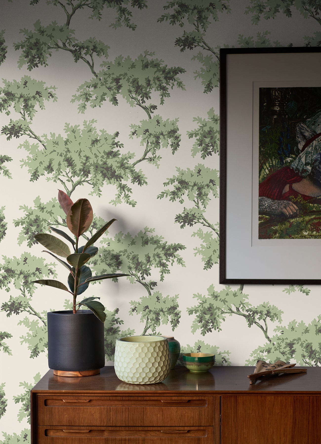 Alder P&S Wallpaper in a room setting