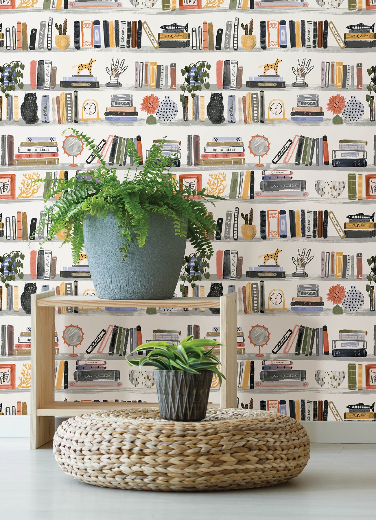 Painterly P&S Wallpaper in a room setting