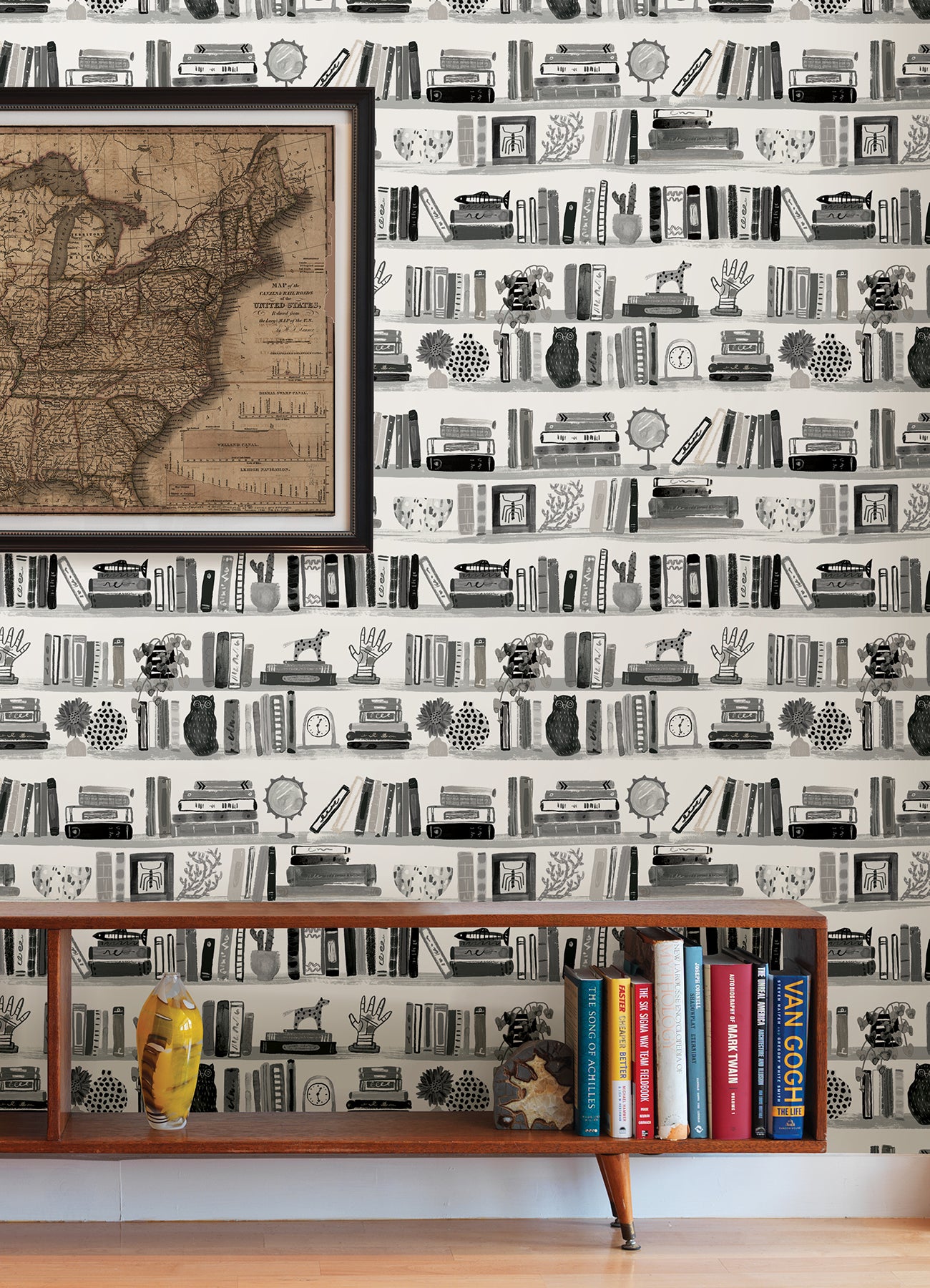 Painterly Peel and Stick Wallpaper in a room setting