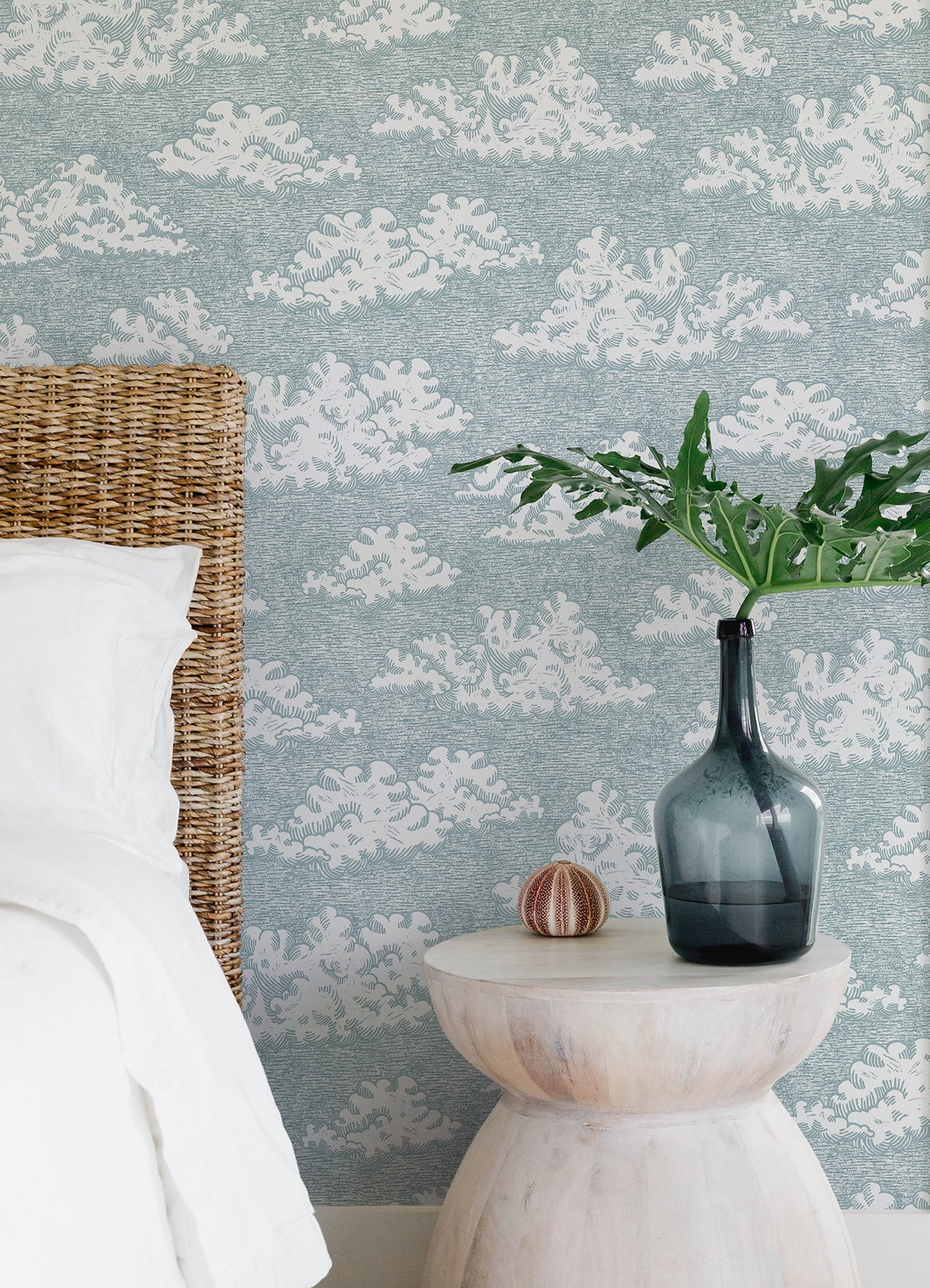 Block Print Peel and Stick Wallpaper in a room setting