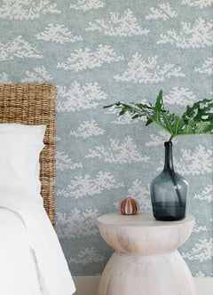 Block Print Peel and Stick Wallpaper in a room setting