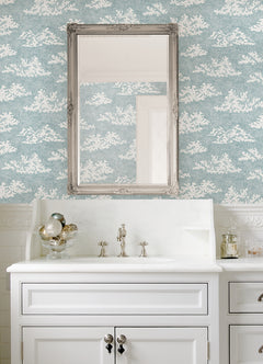 Block Print Peel and Stick Wallpaper in a room setting