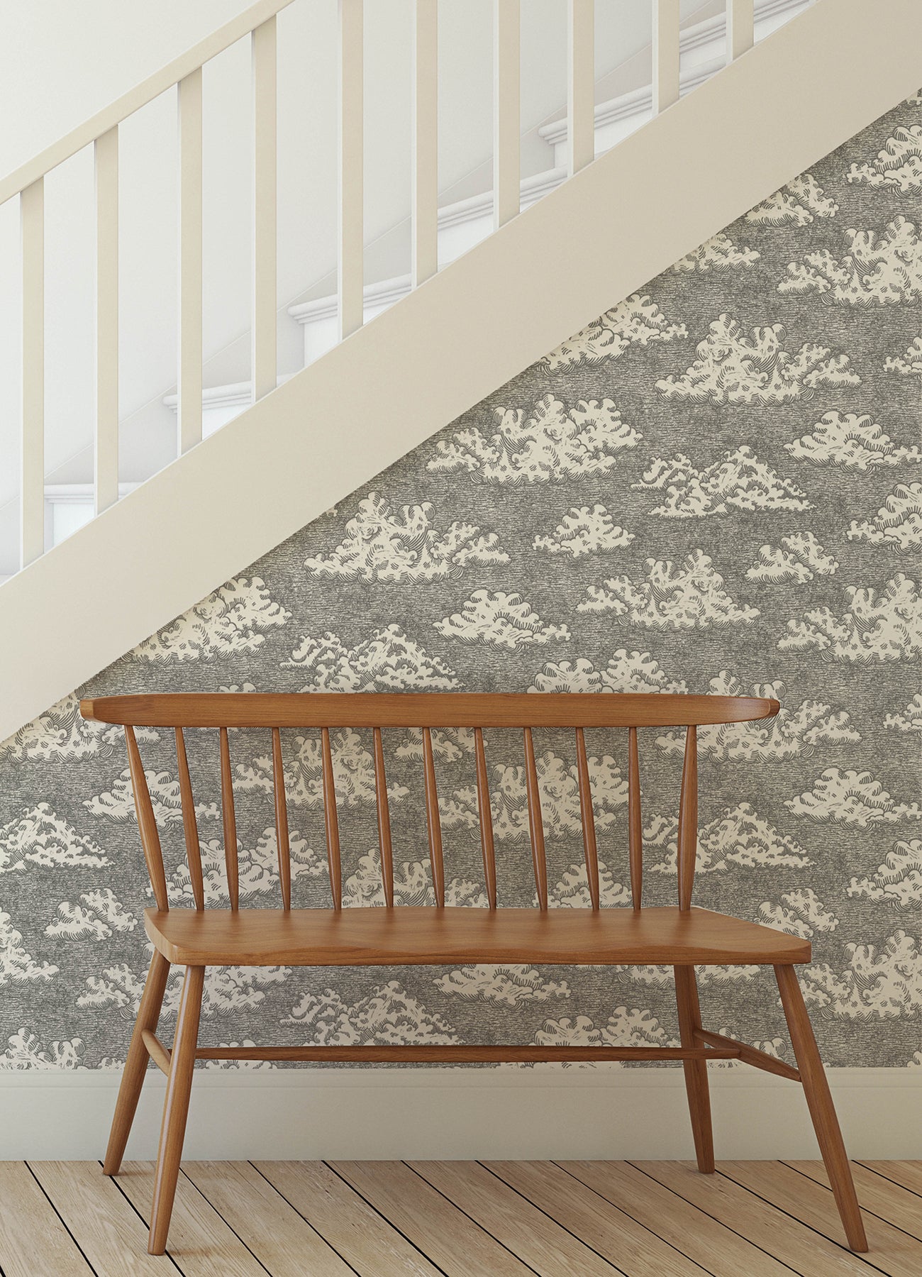 Block Print Peel and Stick Wallpaper in a room setting