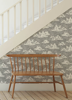 Block Print Peel and Stick Wallpaper in a room setting