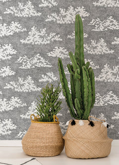 Block Print Peel and Stick Wallpaper in a room setting