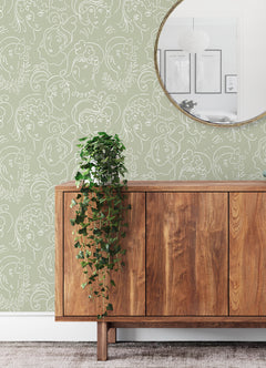 Lovely Ladies Who Lunch Peel and Stick Wallpaper in a room setting