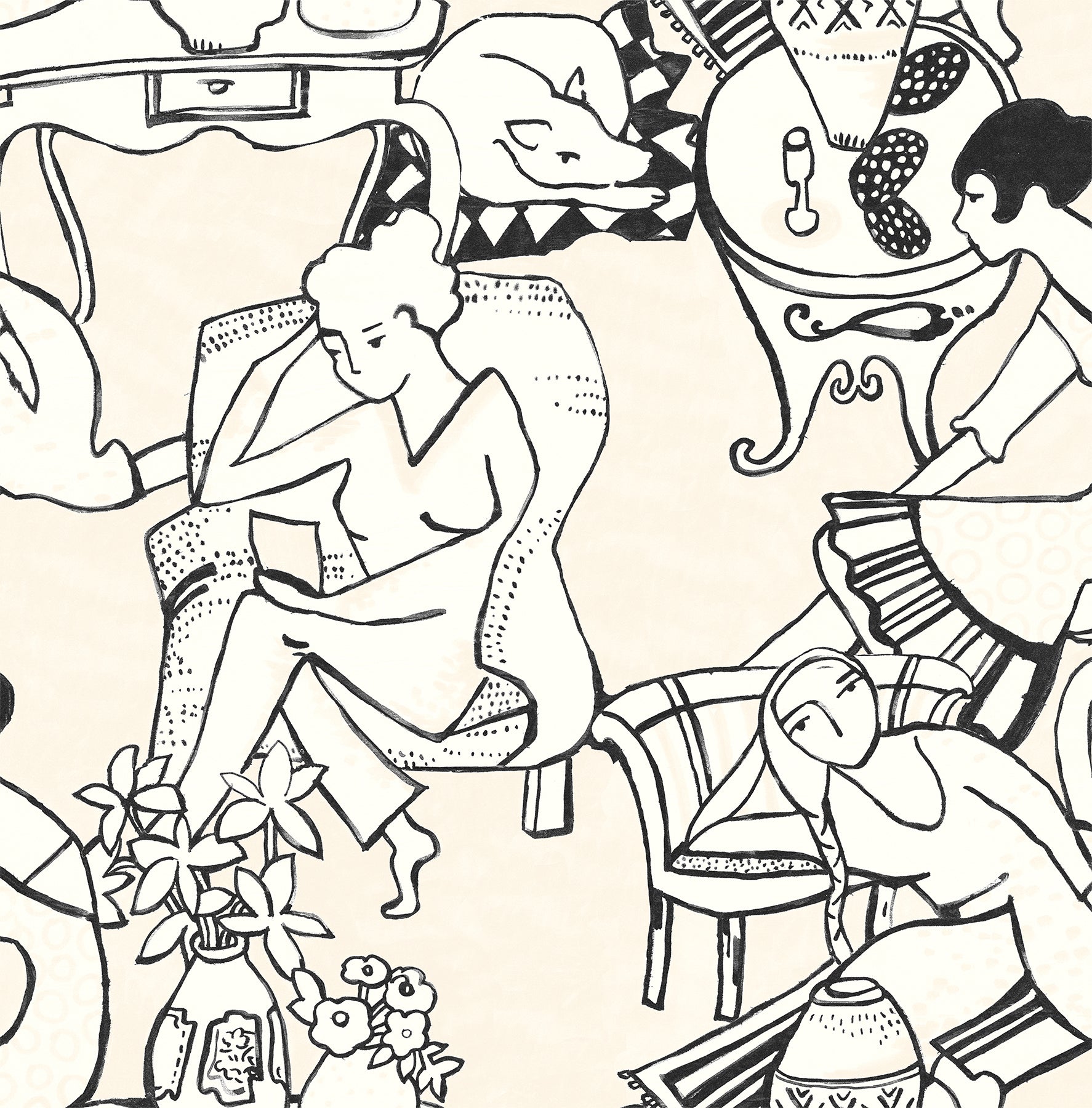 Illustrative Leisure Ladies Peel and Stick Wallpaper by WallPops