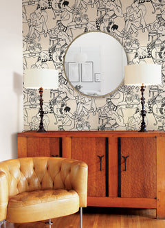 Illustrative Leisure Ladies Peel and Stick Wallpaper in a room setting