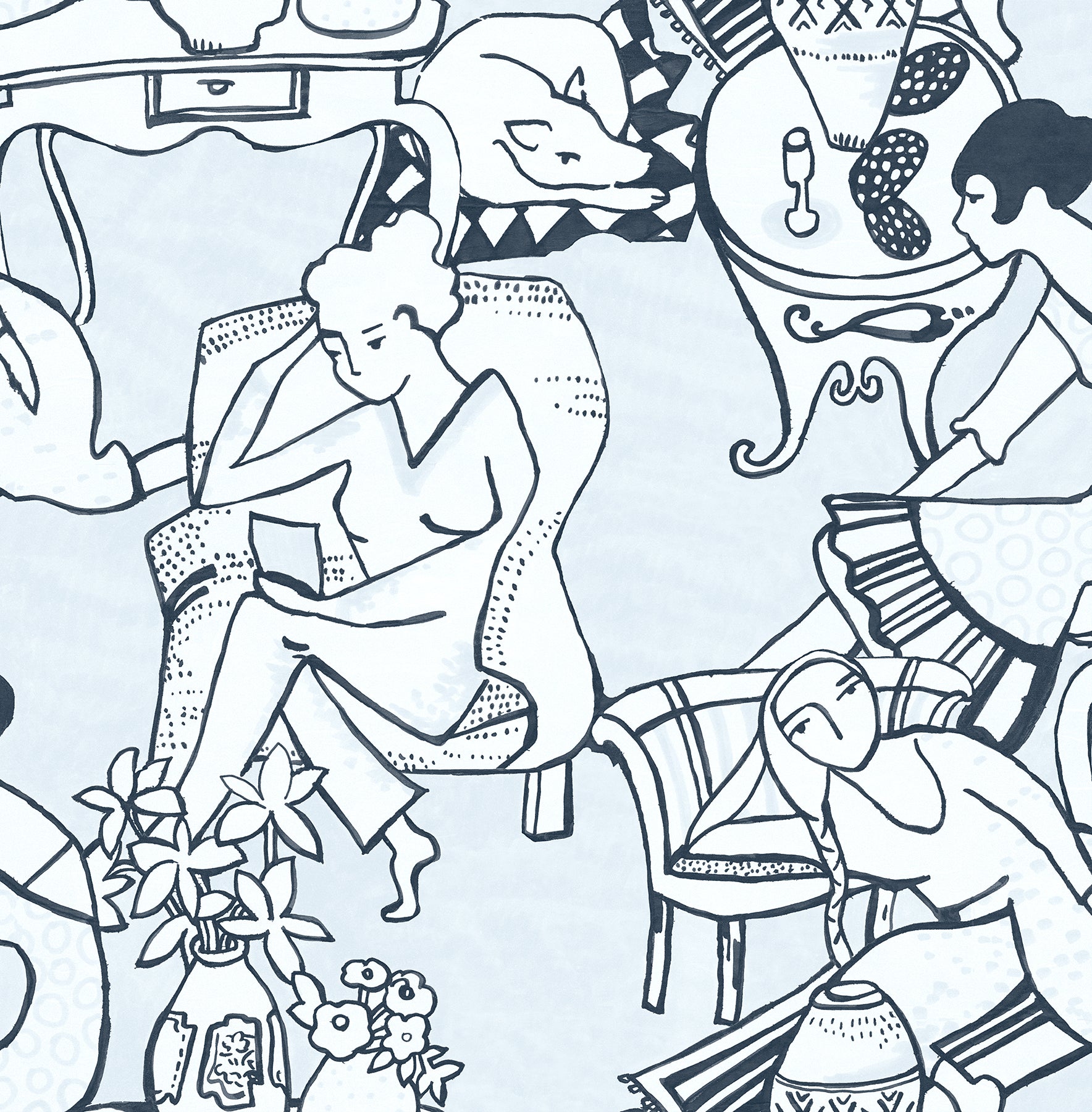 Illustrative Leisure Ladies Peel and Stick Wallpaper by WallPops