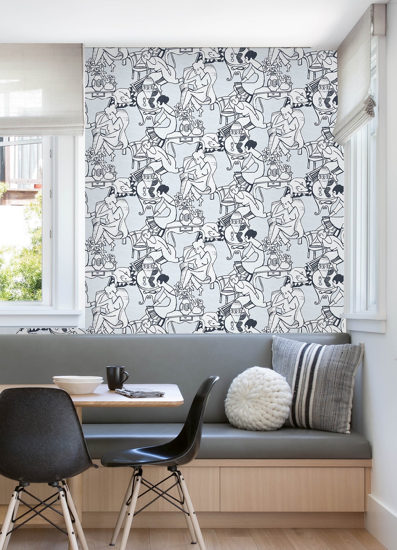 Illustrative Leisure Ladies Peel and Stick Wallpaper in a room setting