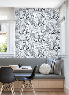 Illustrative Leisure Ladies Peel and Stick Wallpaper in a room setting