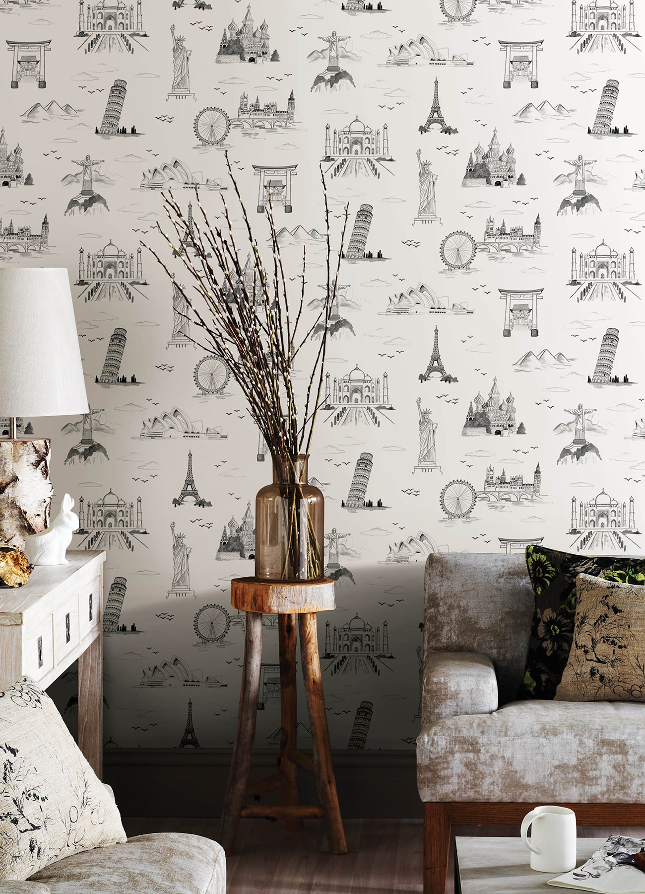 Landmark Peel and Stick Wallpaper in a room setting
