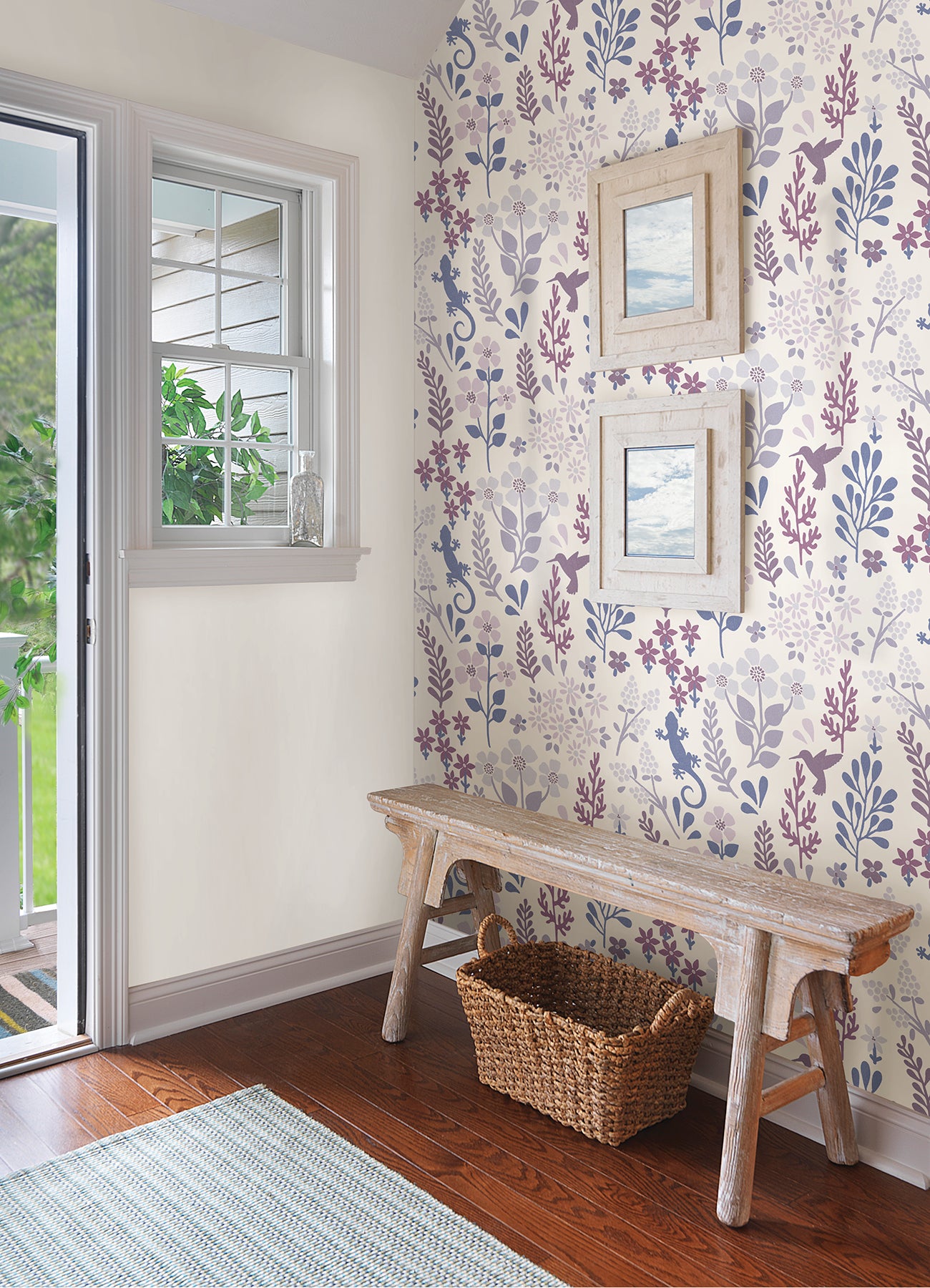 Zoey Leaf Peel and Stick Wallpaper in a room setting