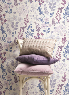Zoey Leaf Peel and Stick Wallpaper in a room setting