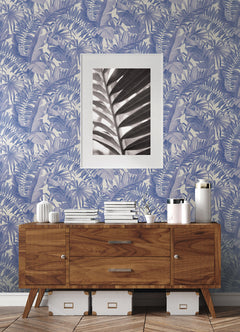 Maui Leaf Peel and Stick Wallpaper in a room setting