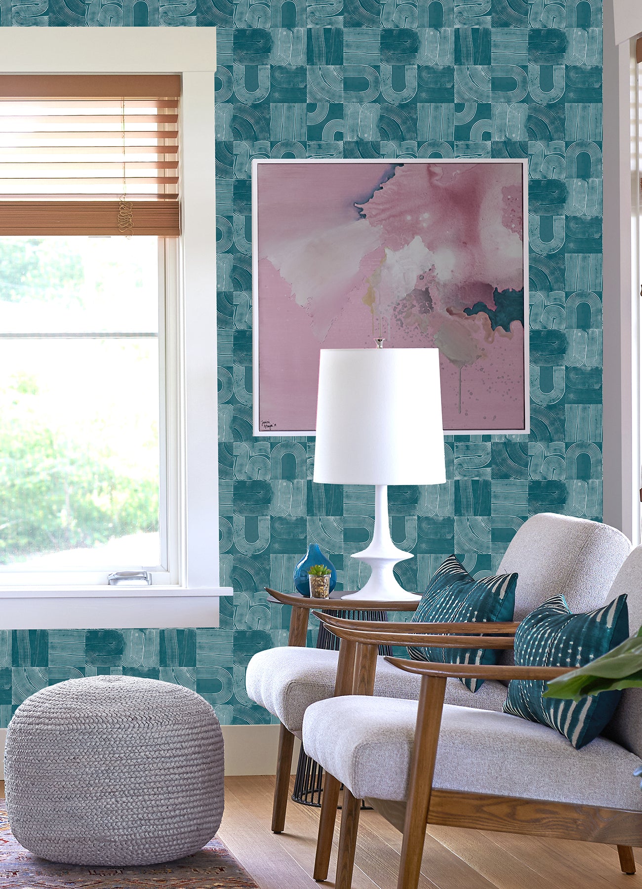 Vaughn Peel and Stick Wallpaper in a room setting