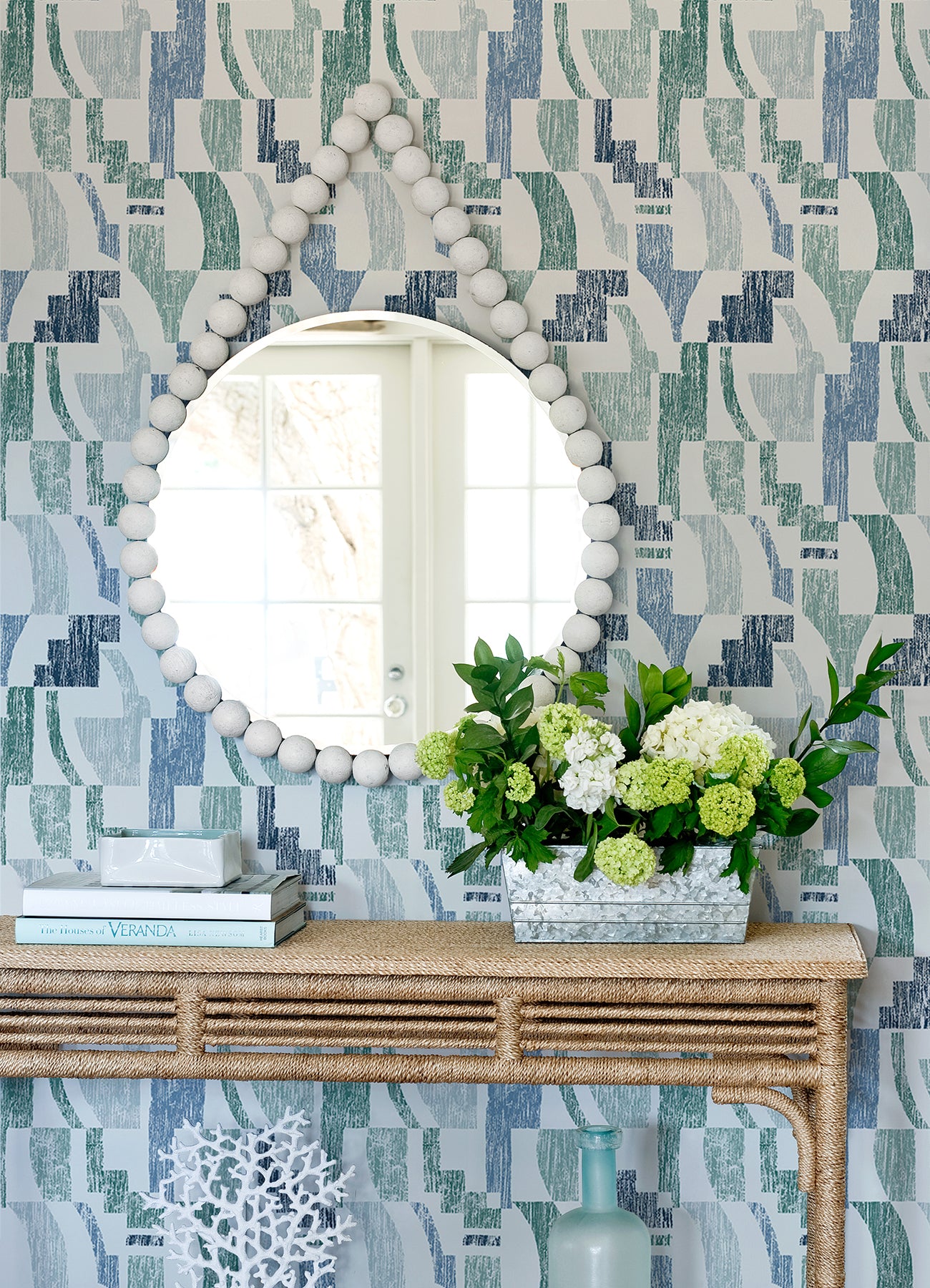 Lenny Geometric Peel and Stick Wallpaper in a room setting
