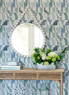 Lenny Geometric Peel and Stick Wallpaper in a room setting