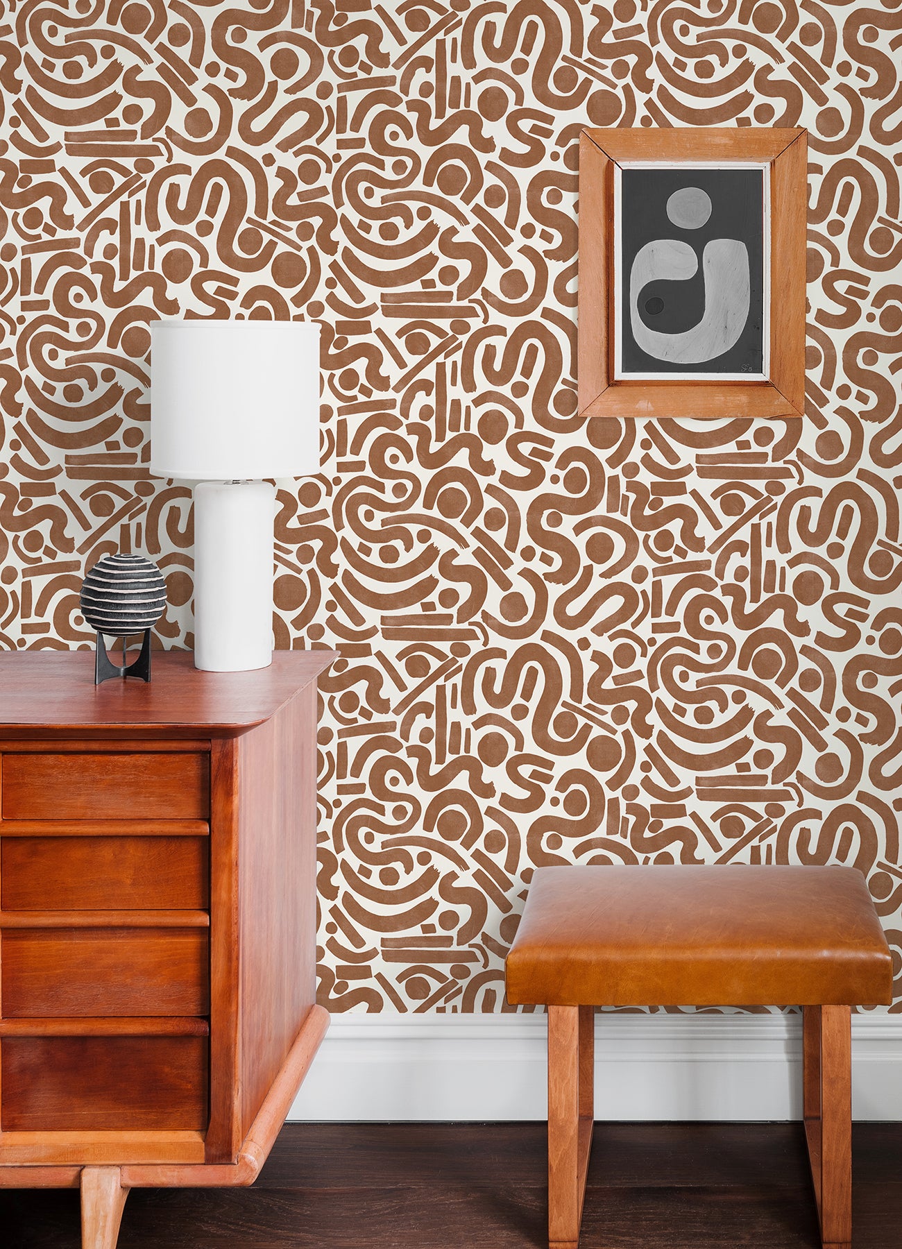 Edie Geometric Peel and Stick Wallpaper in a room setting
