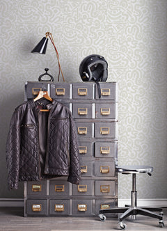 Edie Geometric Peel and Stick Wallpaper in a room setting