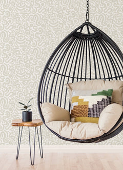 Edie Geometric Peel and Stick Wallpaper in a room setting